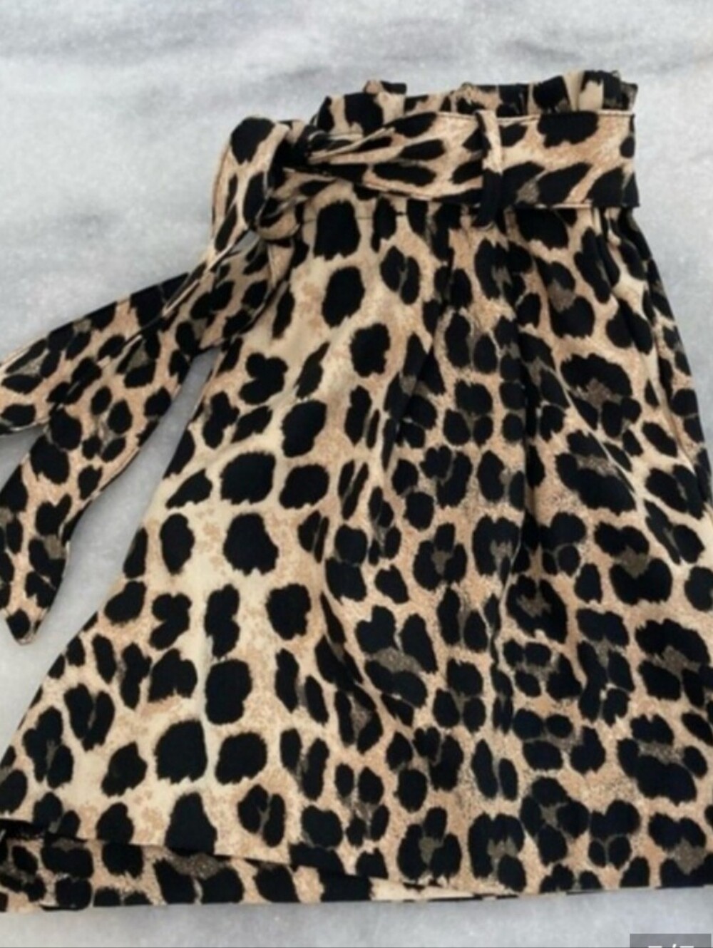 Zara Leopard-Print Paperbag Shorts - Size M